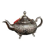 Moroccan teapot, Unique Moroccan large teapot, Large Moroccan silver teapot - $2,578.69 MXN