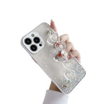 Anymob iPhone White Crystal Heart Bracelet Phone Chain Case Glitter Soft... - £21.15 GBP
