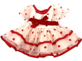 Vintage Ideal Shirley Temple Doll Dress Original 16&quot; 1973 Red Polka Dot Clothes - £14.38 GBP