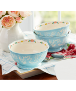 NEW 3 Bowls Pioneer Woman Sweet Rose Floral Stoneware 24oz Soup/Cereal B... - £19.65 GBP