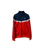FILA Men's Small Track Jacket  Navy Blue Red White Zip Up 100% Polyester Soccer - $52.99