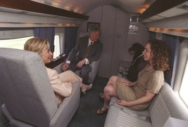 President Bill Clinton Hillary Chelsea Buddy aboard Marine One 1998 Photo Print - $8.81+