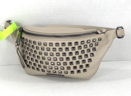 Michael Kors Rhea Zip Pyramid Stud Waist Belt Sling Bag Cement Leather B1 - $98.00