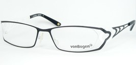 Von Bogen VB537 C01 Shiny Black White Eyeglasses Glasses Frame 52-17-126 Germany - £97.20 GBP