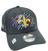 New Orleans Saints Stretch Fit Hat New Era 39Thirty Crucial Catch Men M/L - $22.43