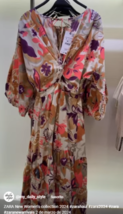 Zara Bnwt 2024. Ecru Orange Floral Print Poplin Ruffled Dress. 2732/131 - £79.44 GBP