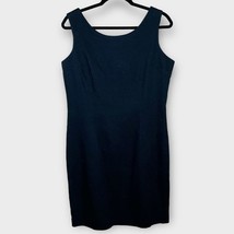 NWT HENRI BENDEL black textured cotton sleeveless shift dress size 14 ca... - $57.09