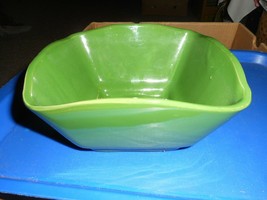 Shawnee USA Glossy Dark Green 7&quot; Square Bowl planter dish 4” Tall Vintage - £15.00 GBP