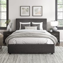 Lexicon Nolan Upholstered Panel Bed, King, Dark Gray - $467.99