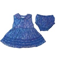 Blue Ginger Sleeveless Blue/Purple Sundress Flip Flops 6M Baby Girl 100% Rayon - £10.11 GBP