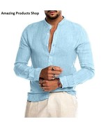 Linen and Cotton T-Shirt For Man, Summer T-shirt, Short-Sleeved Shirt, C... - $32.00