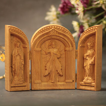 Catholic Triptych Blessing of Jesus Christ- Saint Joseph- Mother Mary Prayer - £56.01 GBP