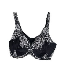 Breezies Ultimair Black White Lace Underwire Full Coverage Bra 36D Adjus... - $19.68