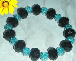 Blue and Black Onyx  Crystal Bracelet - $7.99