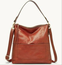 Fossil Amelia Hobo Crossbody Shoulder Bag Brown Leather SHB1819213 $238 Retail - $128.68