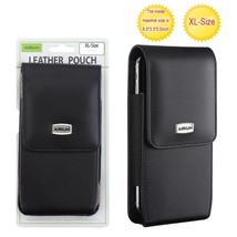 For Motorola One 5G - Vertical Black Pu Leather Pouch Case Belt Clip Holster - $20.08