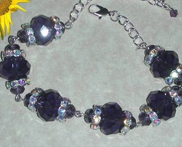 Elegant Amethyst  Crystal  Bracelet - £7.85 GBP