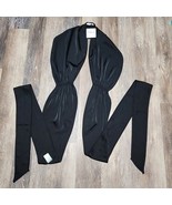 Forema Boutique Crop Top Tie Wrap Women&#39;s Size M Satin Black Blouse - $27.43 CAD