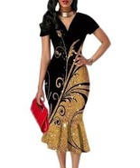 Trendy Tron Women's Elegant Mermaid Dress, Black, Midi, S-XL - $36.26