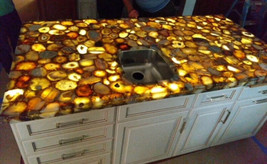 Agate Stone Countertop Kitchen Slab Table, Dining Table, Bathroom Interi... - $222.89+