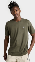 New Mens Adidas Originals Essentials Trefoil Tee Shirt Tshirt Olive Beige - £15.97 GBP