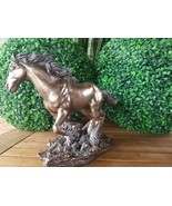 Galloping Horse Figurine Statue Horses Sculpture Wild Resin Brown Stalli... - £201.24 GBP