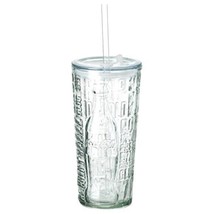 Coke Coca Cola &quot;POP FIZZ&quot; Recycled Glass Tumbler Cup 17 Oz with Straw VG - £17.12 GBP