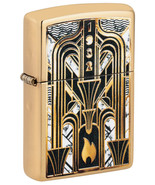 Zippo Lighter - 1932 Art Deco Design High Polish Brass - 856431 - $34.58