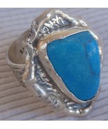 Turquise silver hand made ring MT19 - £29.15 GBP