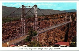 Suspension Bridge Postcard Royal Gorge Colorado w/ Old Cars - £7.71 GBP