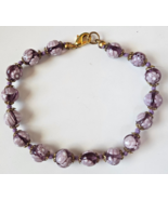 Vintage Millefiori Purple Glass Knotted Bracelet 8.3/4&quot; Long - $89.27 CAD
