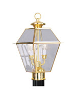 Livex 2 Light Outdoor Post Head in Polished Brass - $347.46