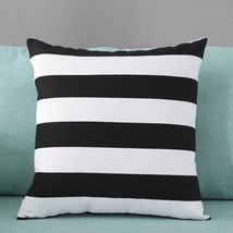 Taoson Decorative Cotton Canvas Sq\. Black Stripe Toss, 20&quot;X20&quot; (50X50Cm). - £31.32 GBP