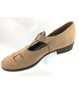 SH26 Munro American 8W Tan Nubuck Leather Buckle Mary Jane Flat Shoes US... - £17.96 GBP