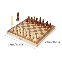 en Chess Set Folding Magnetic Large d With 34 Chess Pieces Interior For Storage  - £105.43 GBP