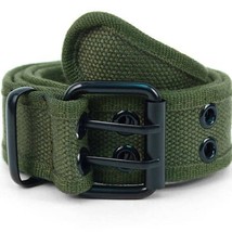 Mens Double Grommet Hole Canvas Belt Olive Large - $19.80
