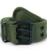 Mens Double Grommet Hole Canvas Belt Olive Large - $19.80