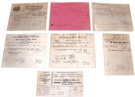 LOT of 7 1901 Antique DETROIT MI Billhead Document Receipts  Dyes RR Sup... - £15.94 GBP