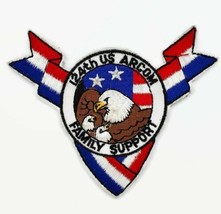 Embroidered Eagle Patch Military Family Support Red White Blue 124th US ... - $5.82