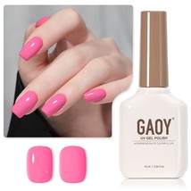 GAOY Bright Pink Gel Nail Polish, 16ml Soak Off UV Light Gel - £7.62 GBP