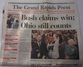 Vtg The Grand Rapids Press MI Ronald Bush Claims Win Ohio Still Counts Nov 2004 - £3.20 GBP