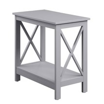 Convenience Concepts Oxford Chairside End Table with Shelf in Gray Wood Finish - $124.99