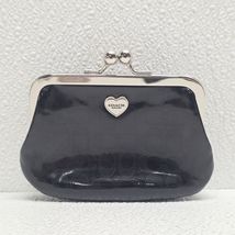 Coach Kisslock Black Liquid Gloss Embossed Patent Coin Purse Hearts F147... - €38,19 EUR