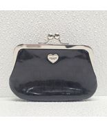 Coach Kisslock Black Liquid Gloss Embossed Patent Coin Purse Hearts F147... - €38,20 EUR