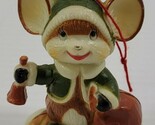 VV) Vintage Resin Christmas Santa Mouse Holiday Tree Ornament - $9.89