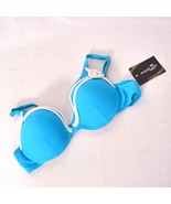 New Beach Joy Blue White Bikini Top Push Up Size Large - $23.59 CAD