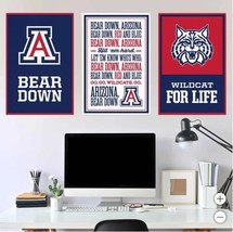 Arizona Wildcats Wall Art Navy Blue Red NCAA 3-Piece Adhesive Canvas - $79.99