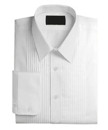 Pre-Owned Men&#39;s White Tuxedo Pleated Laydown Collar Dress Shirts - M - $13.25