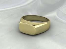 Unique Handmade Signet Mens Ring, High Quality Yellow Brass Jewelry - £42.43 GBP