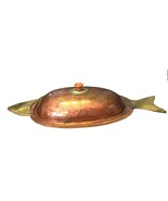 Antique Serving Dish Platter Cooking Lid Fish Seafood Oval Hammered Copp... - £1,259.05 GBP